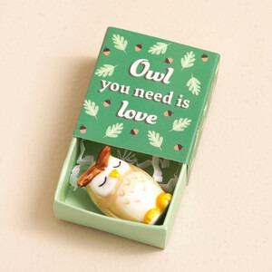 Owl - Tiny Matchbox Ceramic Token