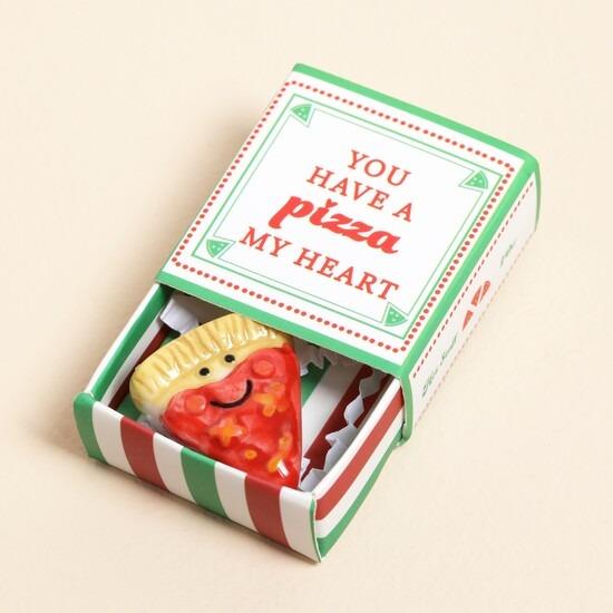 Pizza - Tiny Matchbox Ceramic Token
