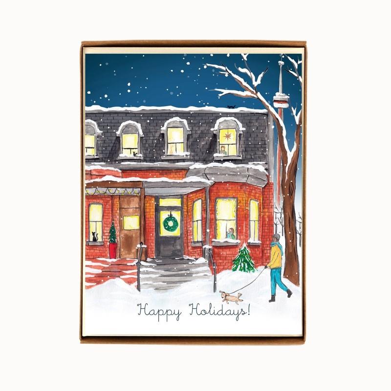 Draper Street Holiday Greeting Cards, Box of 8