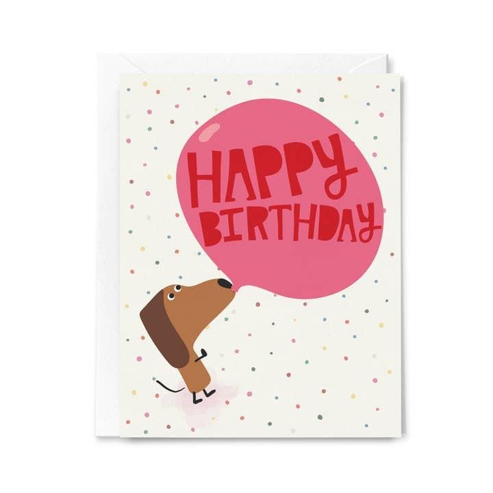 Dachshund Bubble Gum Birthday Card