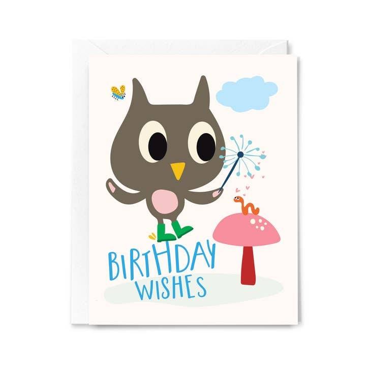 Owl Wishes Birthday Card