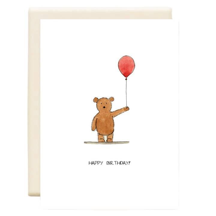 Teddy Bear & Balloon Birthday Card