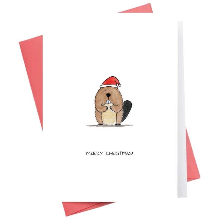 Beaver Holiday Greeting Card