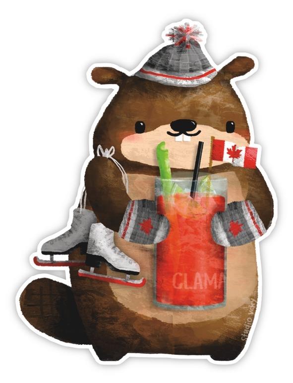 Beaver Caesar Sticker