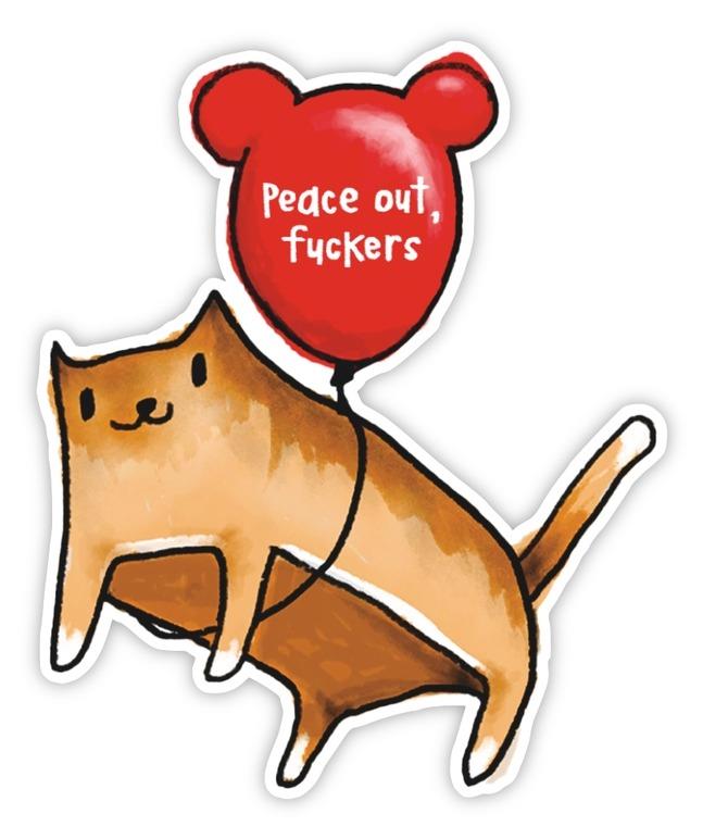 Peace Out Breadcat Sticker