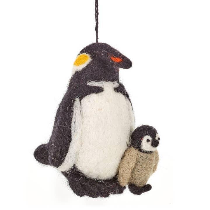 Handmade Snuggly Penguins Ornament