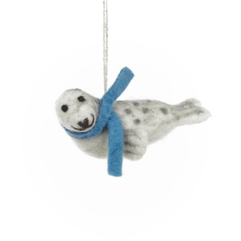 Handmade Eduardo the Seal Ornament