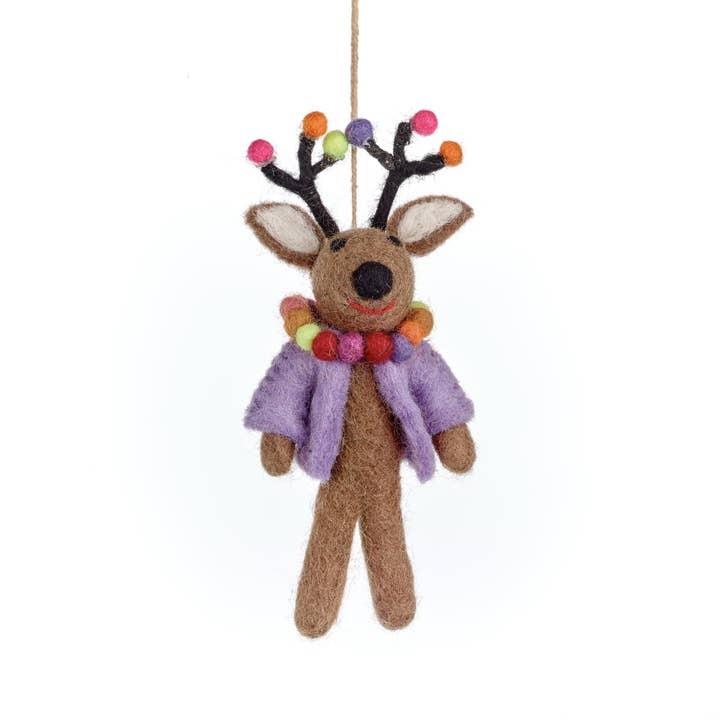 Handmade Donner the Neon Reindeer Ornament
