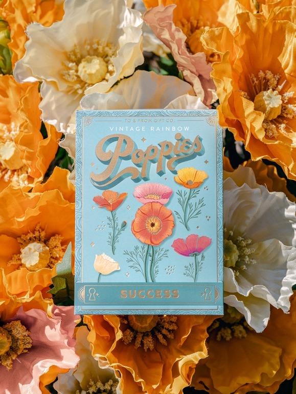 Vintage Rainbow Poppies (Success) - Floriography Seed Packet