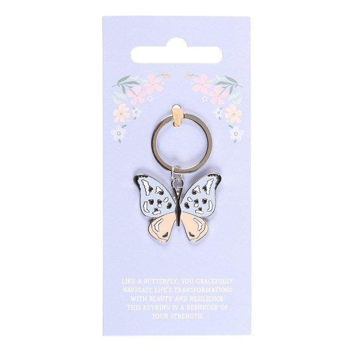 Blue and Silver Butterfly Keyring