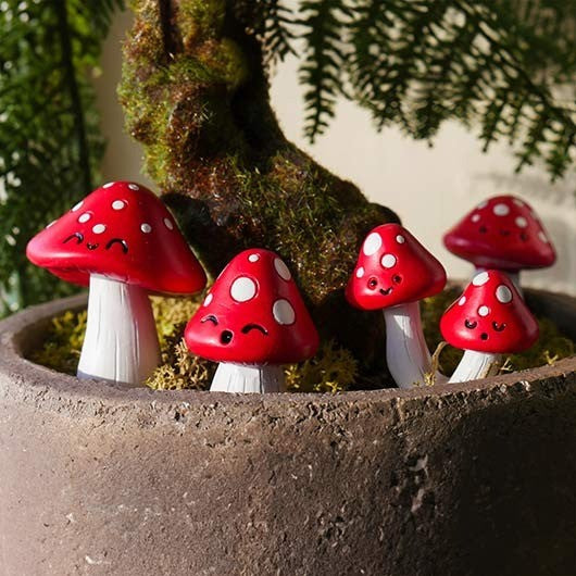Mini Mushroom Plant Pot Markers
