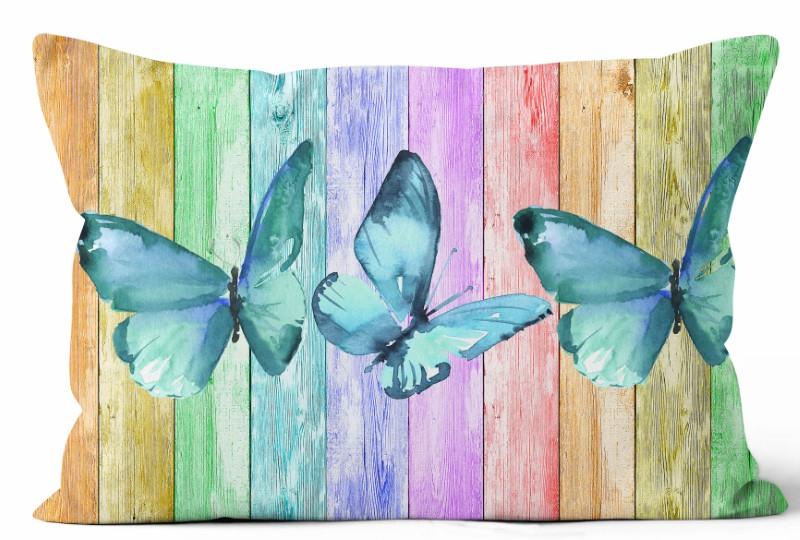 Teal Butterfly Indoor Toss Cushion, 16" x 24"