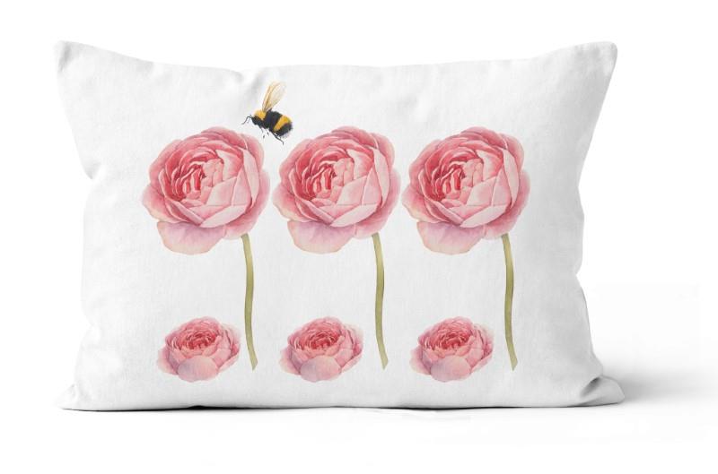 Ranunculus Honey Bee Indoor Toss Cushion, 16&quot; x 24&quot;
