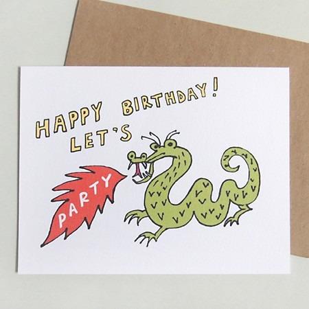 Party Dragon Birthday Card