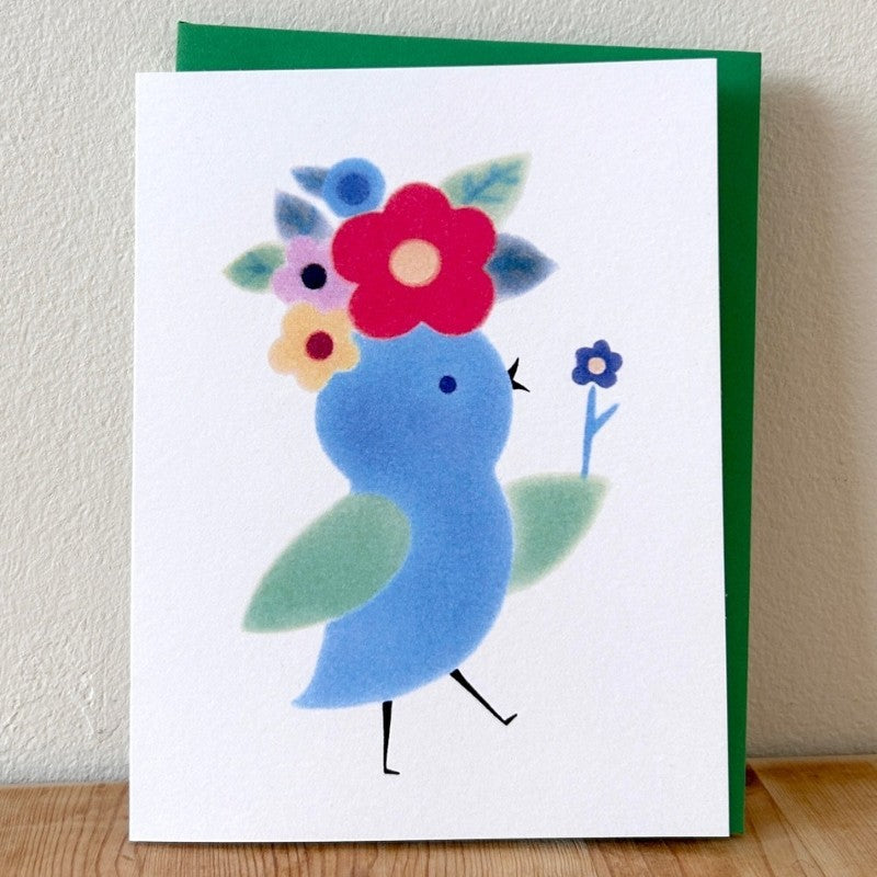 Flower Check Greeting Card