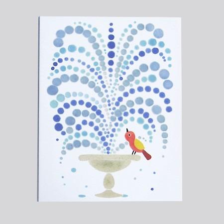 Bird Bath Greeting Card