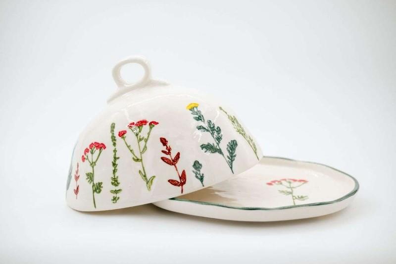 Wildflower Covered Butter Dish