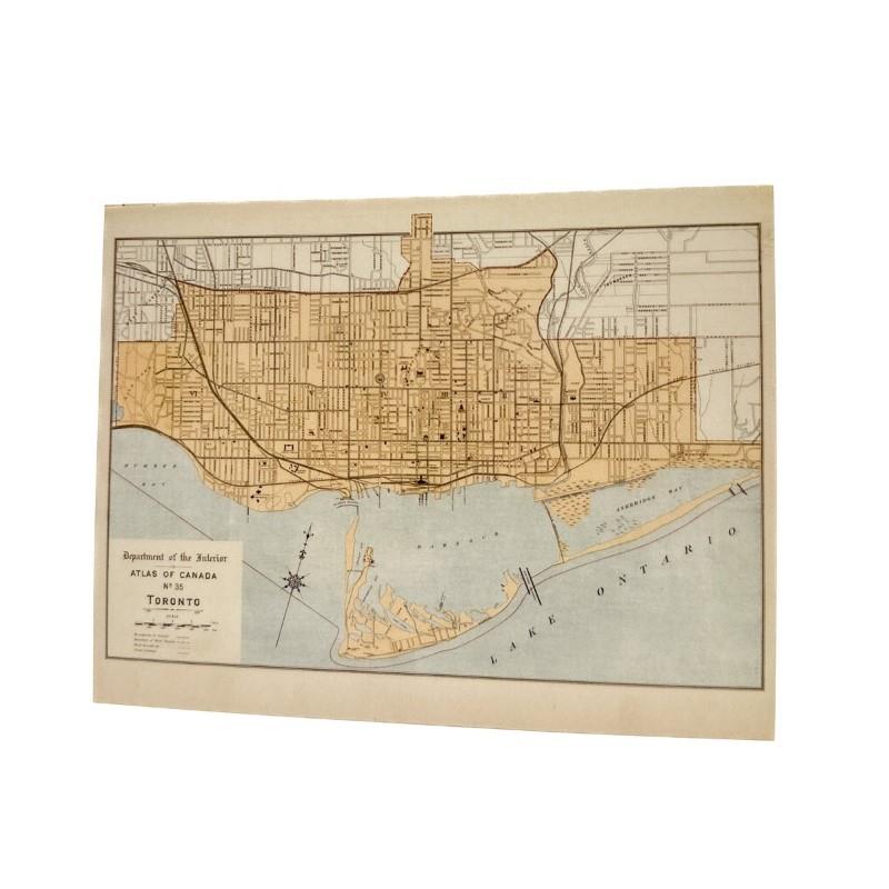 Vintage Toronto Map Postcard