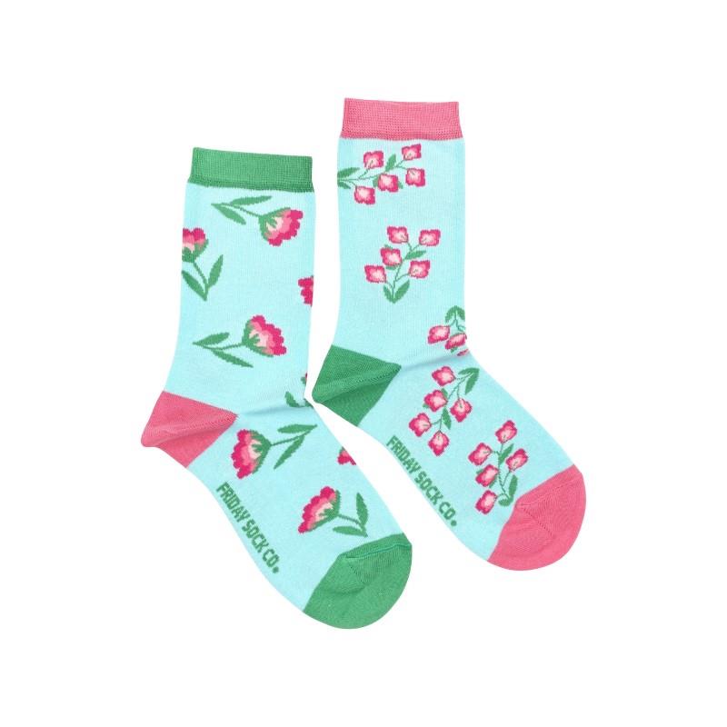 Sweet Pink Flower Socks - Sm