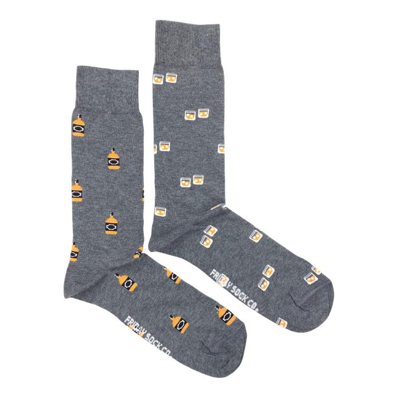 Glass &amp; Bottle Whiskey Socks - Lg