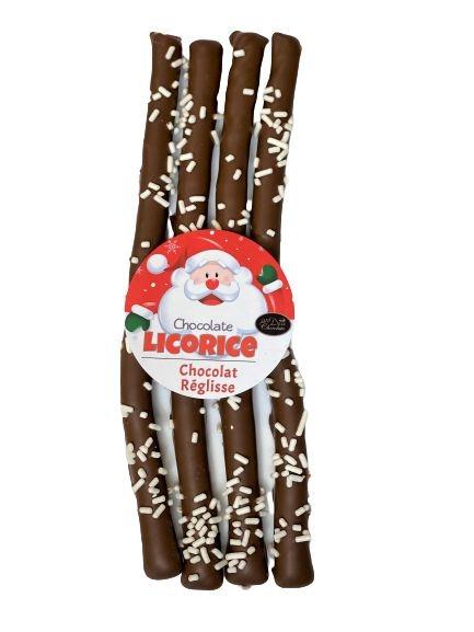 4PC Christmas Pure Milk Chocolate Covered Licorice