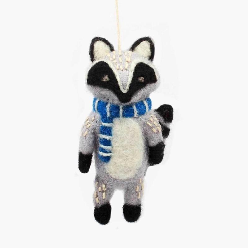 Raccoon In Scarf Ornament