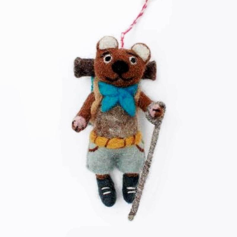 Hiker Bear Ornament