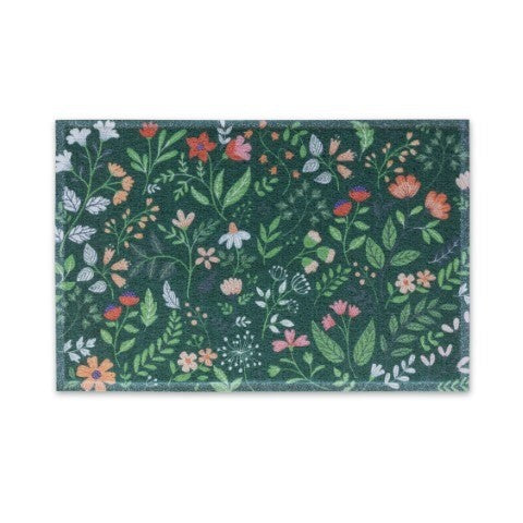 Green Floral Matologie Doormat, 24" x 36"