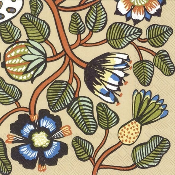 Tiara Cream Marimekko - Luncheon Paper Napkins - Pack/20