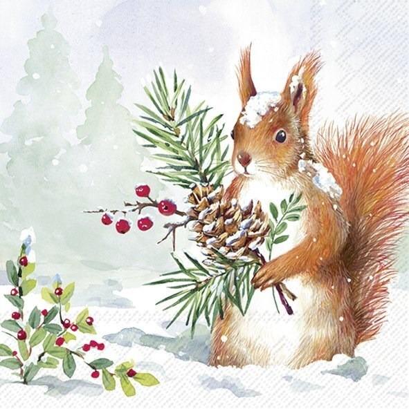 Roger Squirrel - Luncheon Paper Napkins - Pack/20
