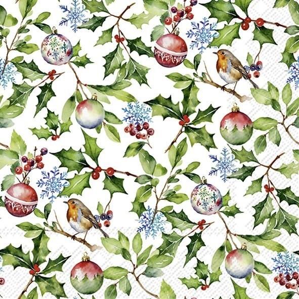 Christmas Holly - Luncheon Paper Napkins - Pack/20
