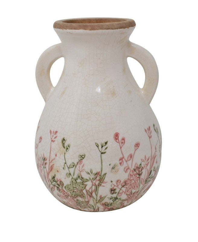 Antique Little Flowers Jug Vase 21.5cm