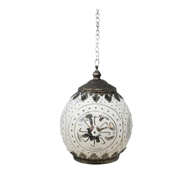 Round Cream LED Moroccan Lantern