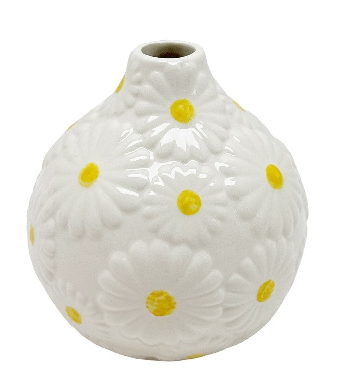Embossed Daisy Ball Vase 11.5cm