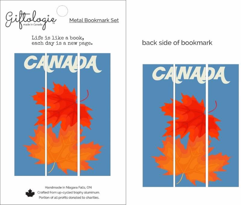 Falling Maple Leaves - Metal Bookmark Set of 3
