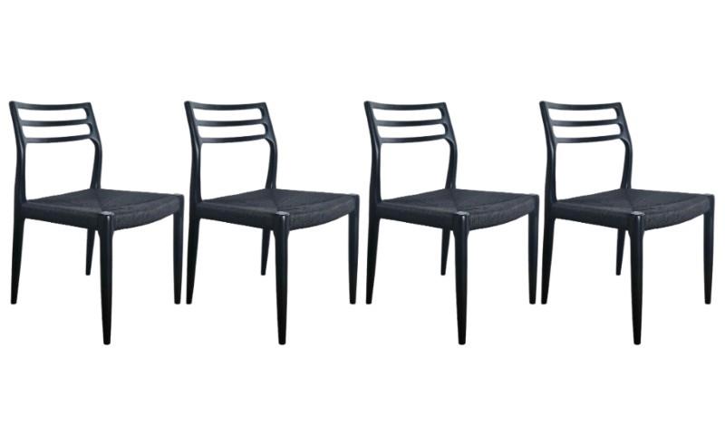 Java Indoor Dining Chair - Black - Set of 4