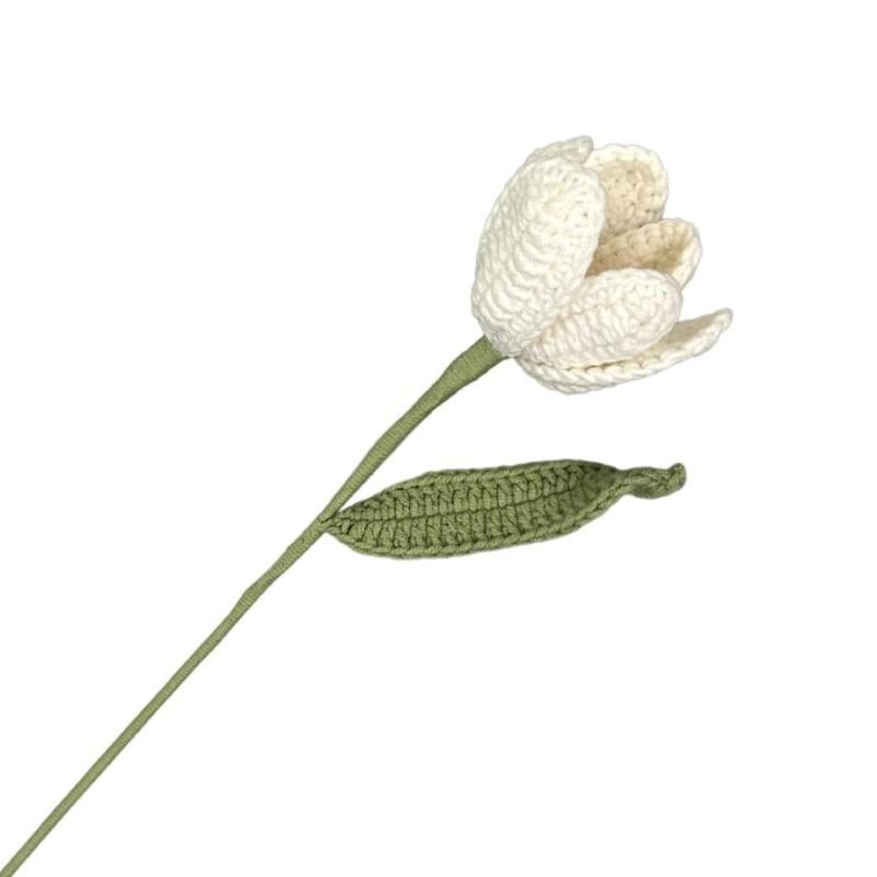 White Crochet Stem Daisy, 18"