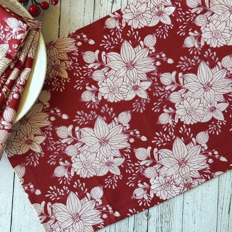 Poinsettia Flower Placemat, Set of 4
