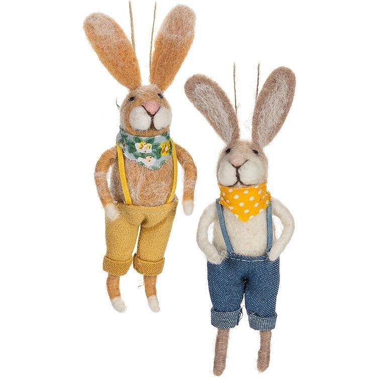 Rabbit in Overalls Ornament