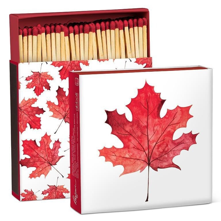 Maple Leaves Square Matches. 100 Sticks