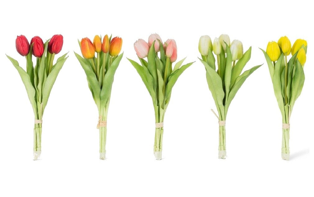 Lifelike 5-Stem Tulip Bunch, 12"H