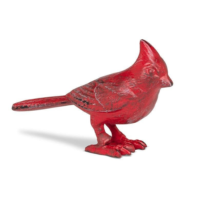 Antique Red Cast Iron Standing Cardinal, 5"