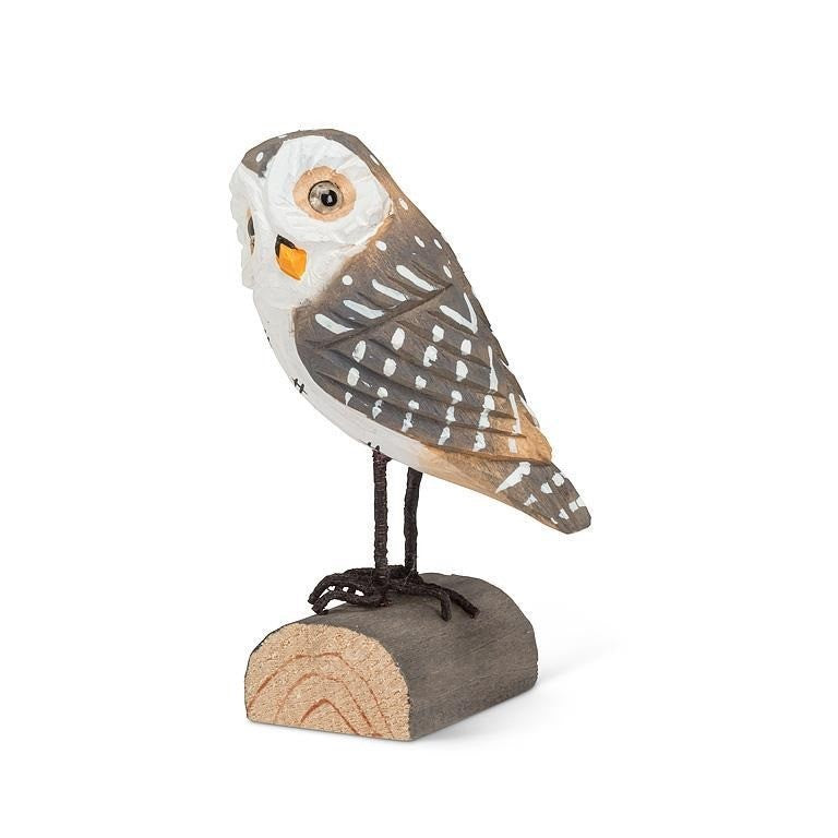 Brown Owl on Log, 4"H