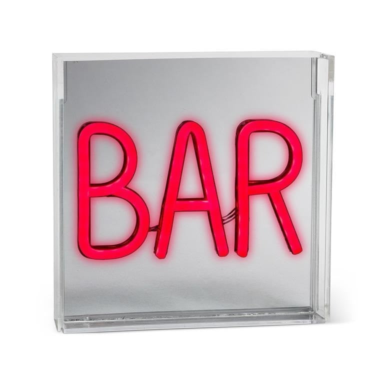 Square BAR Neon LED Sign, 7"Sq