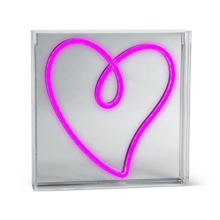 Square Heart Neon LED Sign, 9"Sq