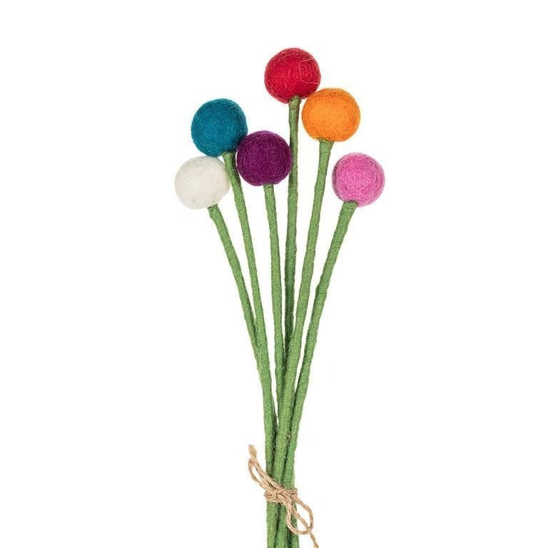 Pompom Flower Stem, 12.5"H