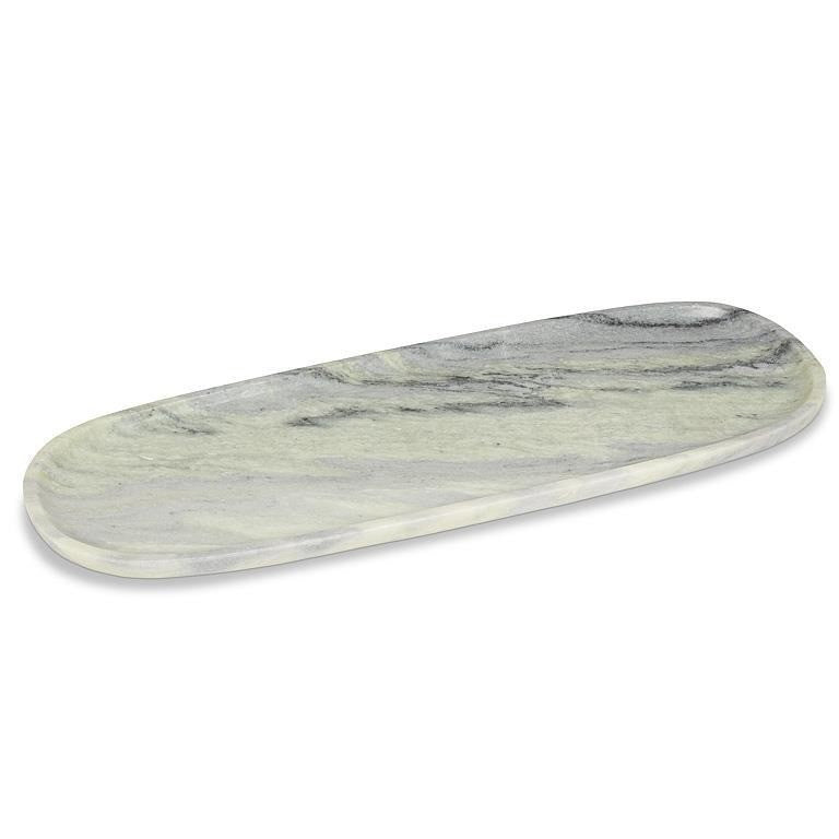Large Green Marble Oblong Tray, 19.5"