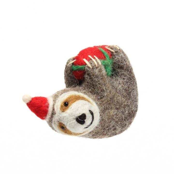 Sloth With Present Ornament