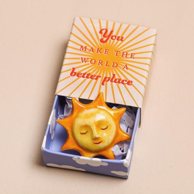 Sunshine - Tiny Matchbox Ceramic Token