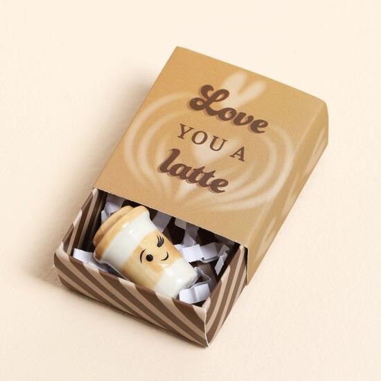 Latte - Tiny Matchbox Ceramic Token